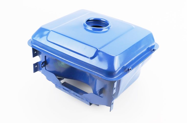 Бак паливний R190N, 270x210x165mm, потайна горловина, отвір під кран паливний, СИНІЙ