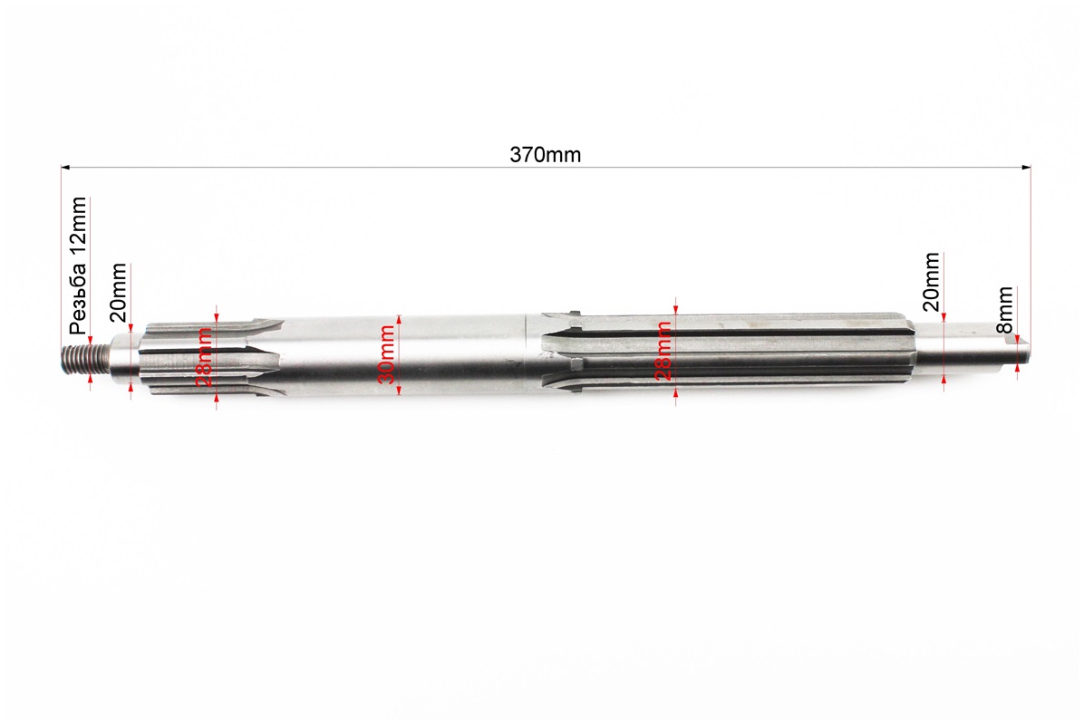 Вал КПП первинний (з валом відбора пот.) 370mm (Kentavr, Forte) - Зображення 2