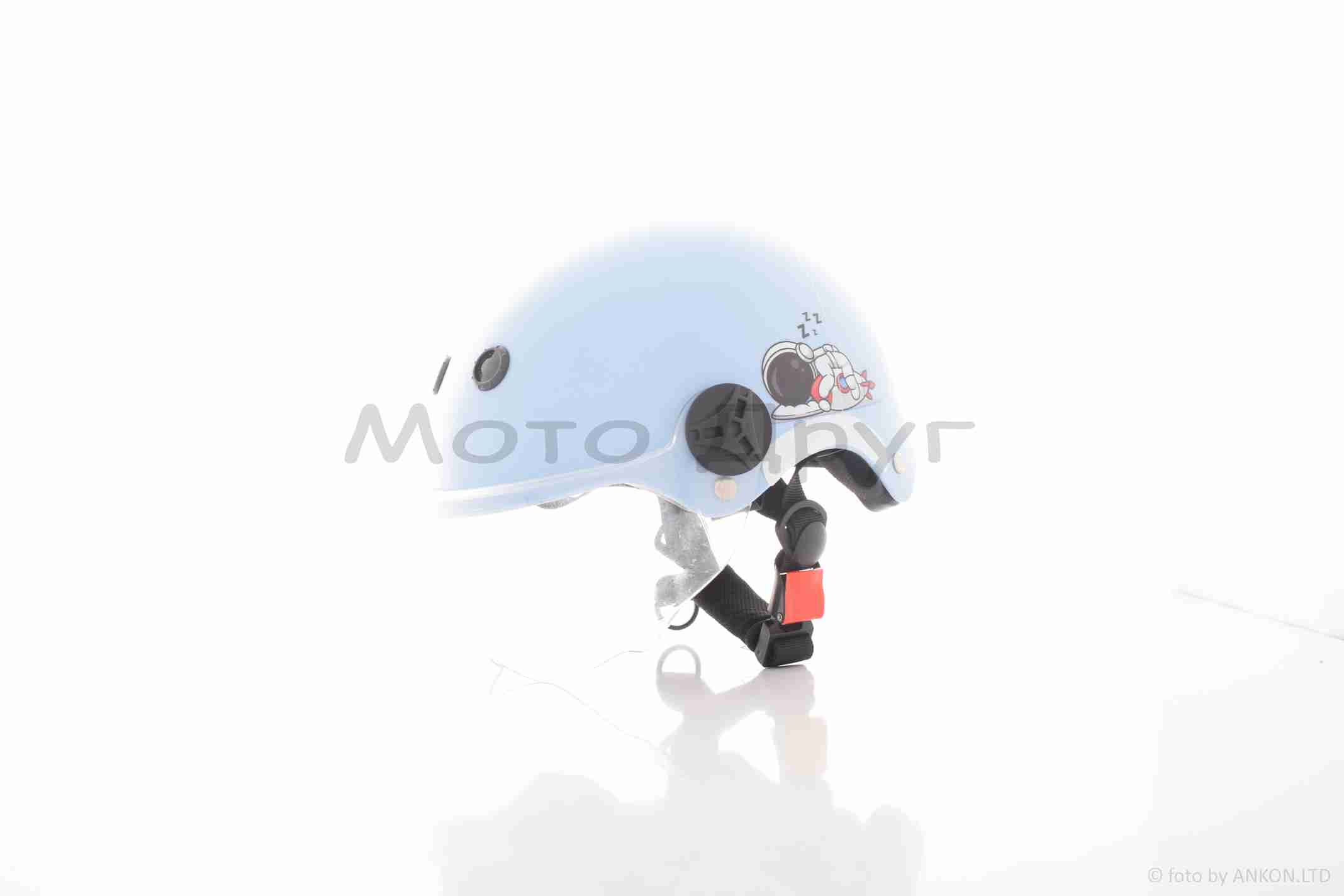 Шлем детский открытый (мото 50cc/вело/самокат, голубой) — изображение 2