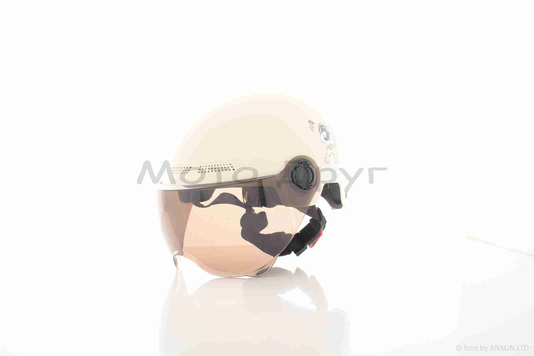 Шлем детский открытый (мото 50cc/вело/самокат, белый) — изображение 2