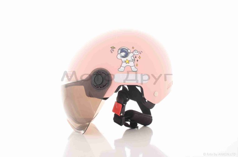 Шолом дитячий відкритий (мото 50cc/вело/самокат, рожевий #2)