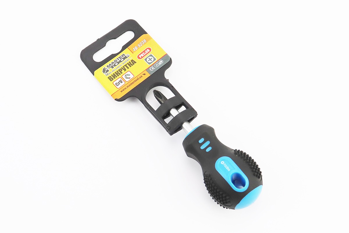 Викрутка магнітна хрестова PH2x 38мм ручка з TPR покриттям 48-5238