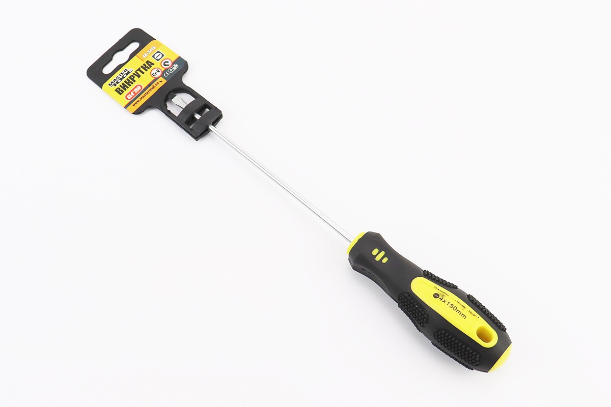 Викрутка магнітна шліцева SL4x150мм ручка з TPR покриттям 48-5415