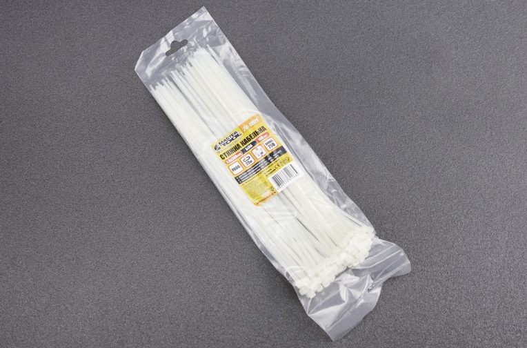 Хомут-стяжка пластикова 3,6×300мм к-кт 100шт, білий 20-1809