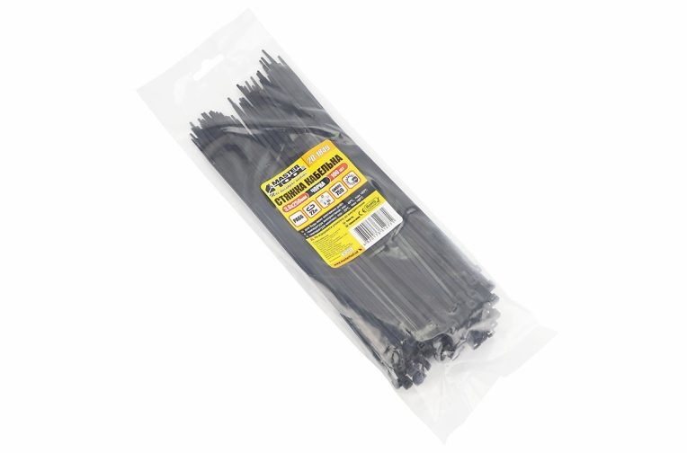 Хомут-стяжка пластикова 3,6×250мм к-кт 100шт, чорний 20-1849