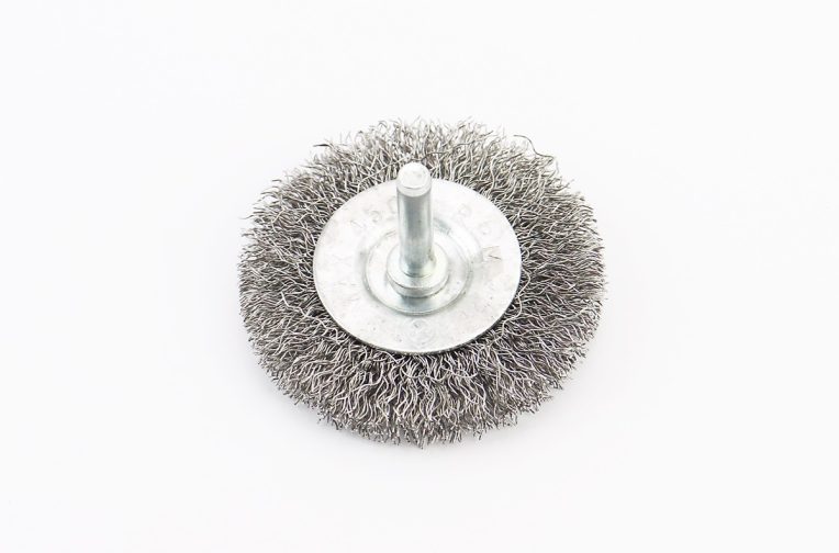 Щітка дискова зі стрижнем 1/4″ D-60мм з рифленого дроту 19-9806