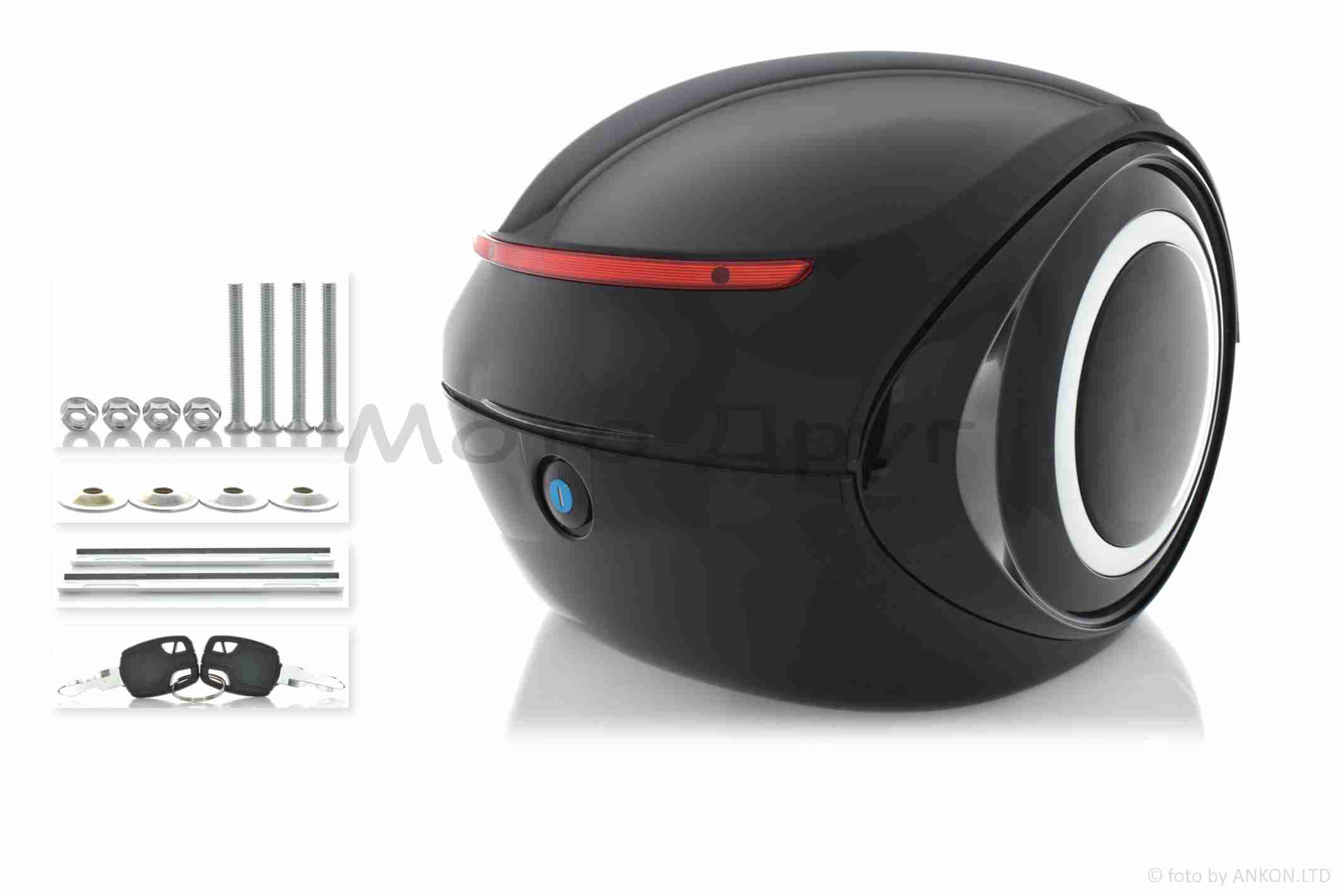 Кофр #1737 350*350*260, 32L (чорний глянсовий, крапля)