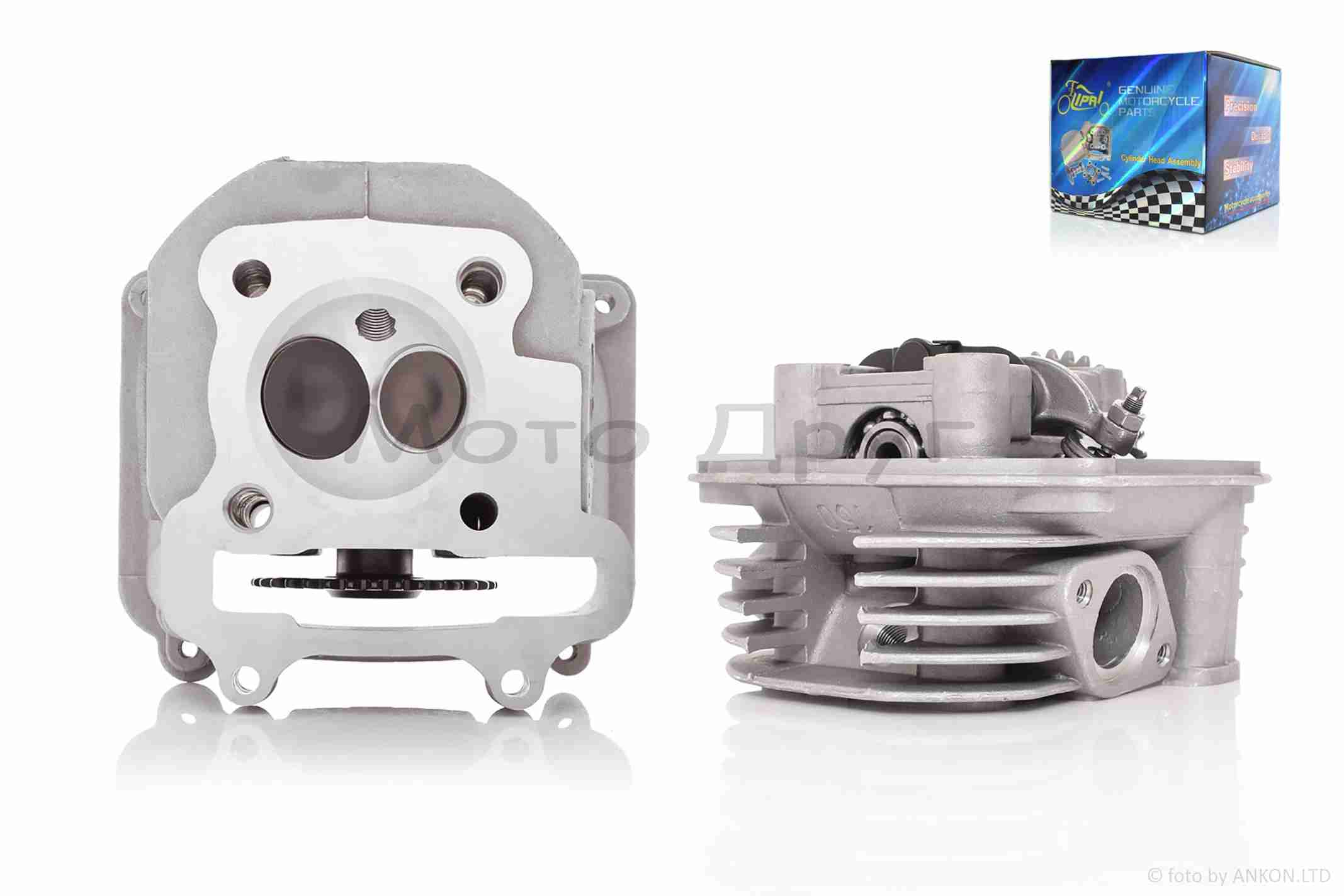 Головка циліндра GY6 150 D57.4, d23/28 у зборі, без кришки "LIPAI"