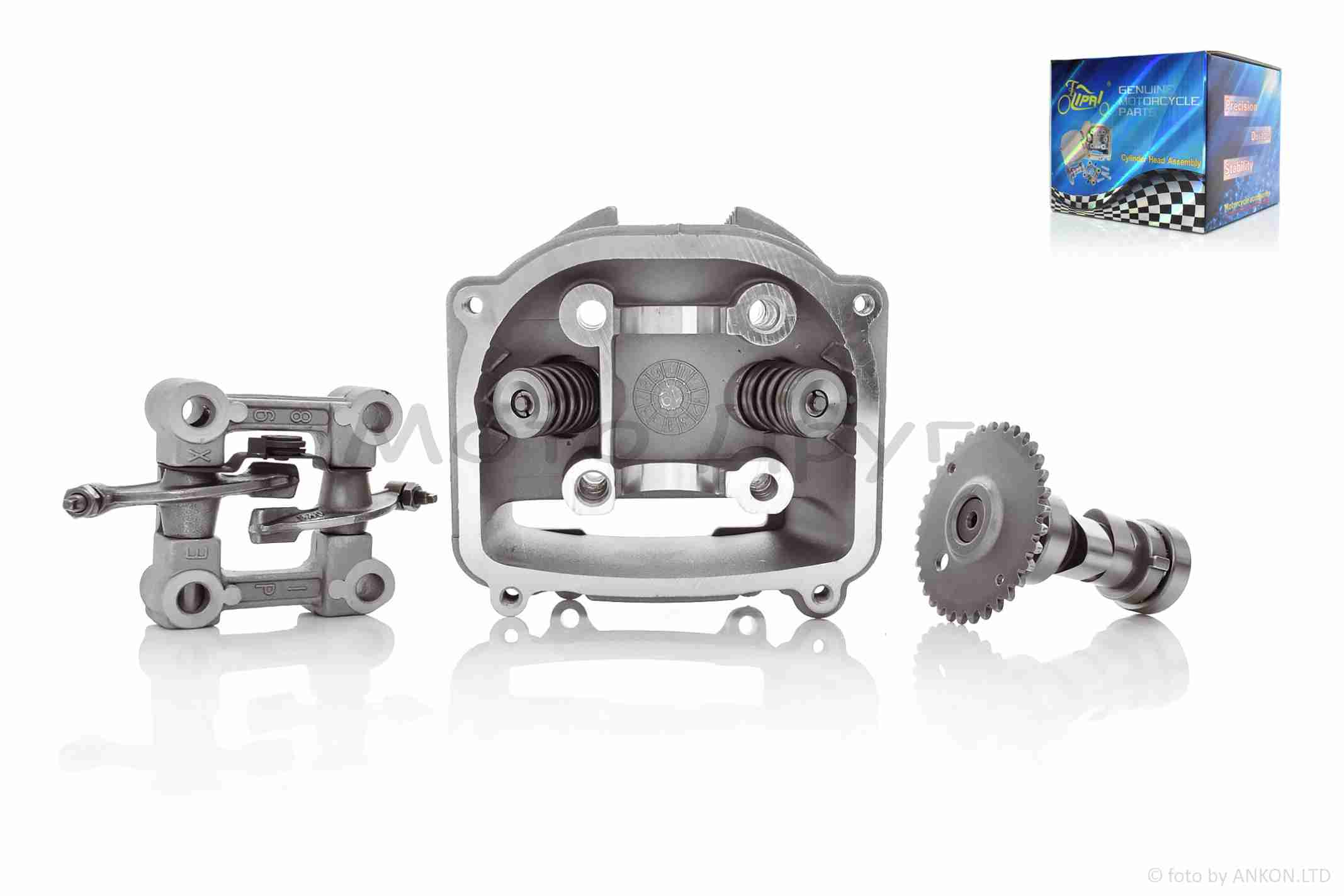 Головка циліндра GY6 150 D57.4, d23/28 у зборі, без кришки "LIPAI" - Зображення 4