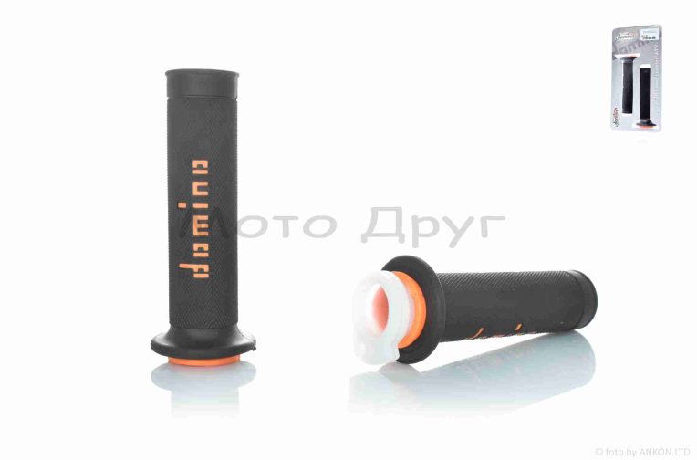 Грипси (ручки керма)  універсальні  #5  “DOMINO”  (чорно-жовтогарячі)