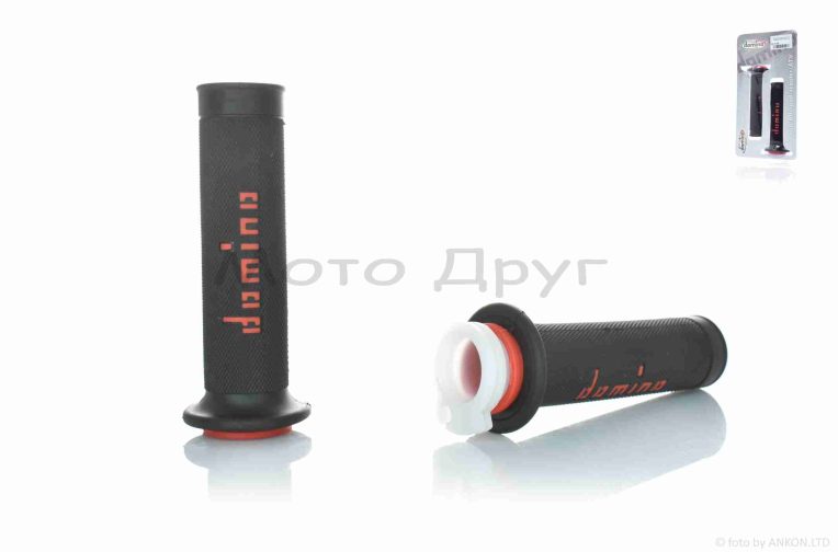 Грипси (ручки керма)  універсальні  #5  “DOMINO”  (чорно-червоні)