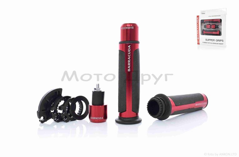 Грипсы (ручки руля) универсальные “BARRACUQA” #HP6 (красные)