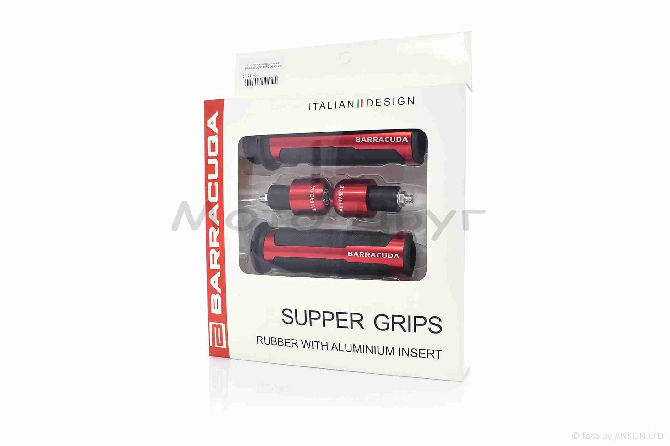 Грипсы (ручки руля) универсальные "BARRACUQA" #HP6 (красные) — изображение 2