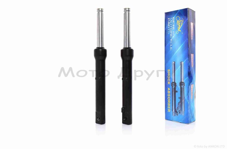 Амортизатори передні (пір’я) DIO барабан, гідравліка, 395mm, чорні “LIPAI”