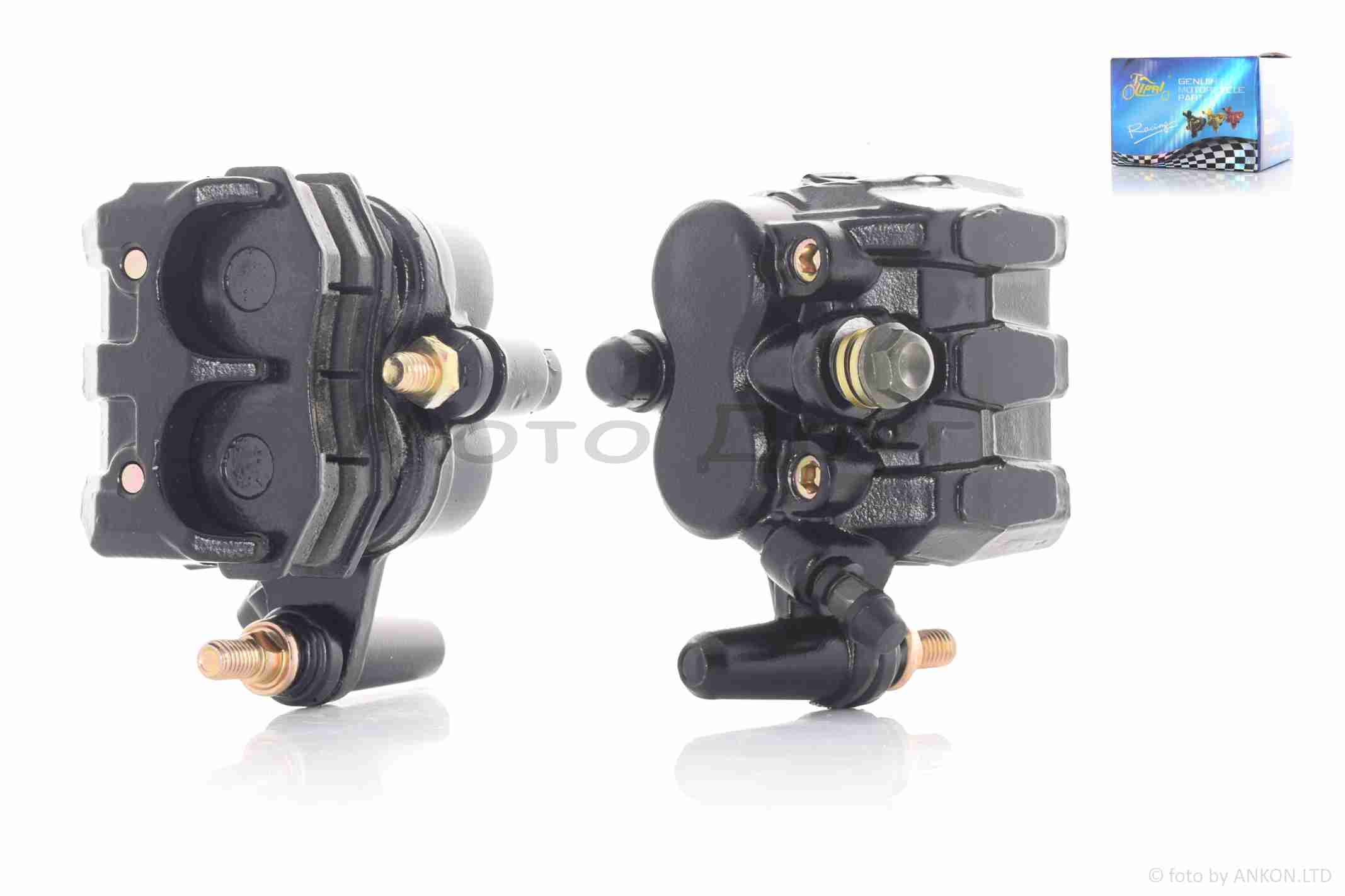 Супорт гальмівний двопоршневий, вухо вправо "LIPAI" (чорний)