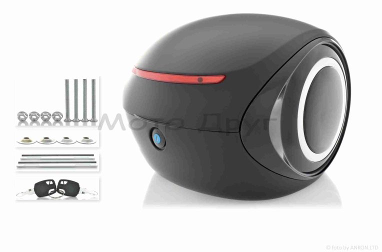 Кофр  #1737  350*350*260, 32L  (чорний матовий, крапля)