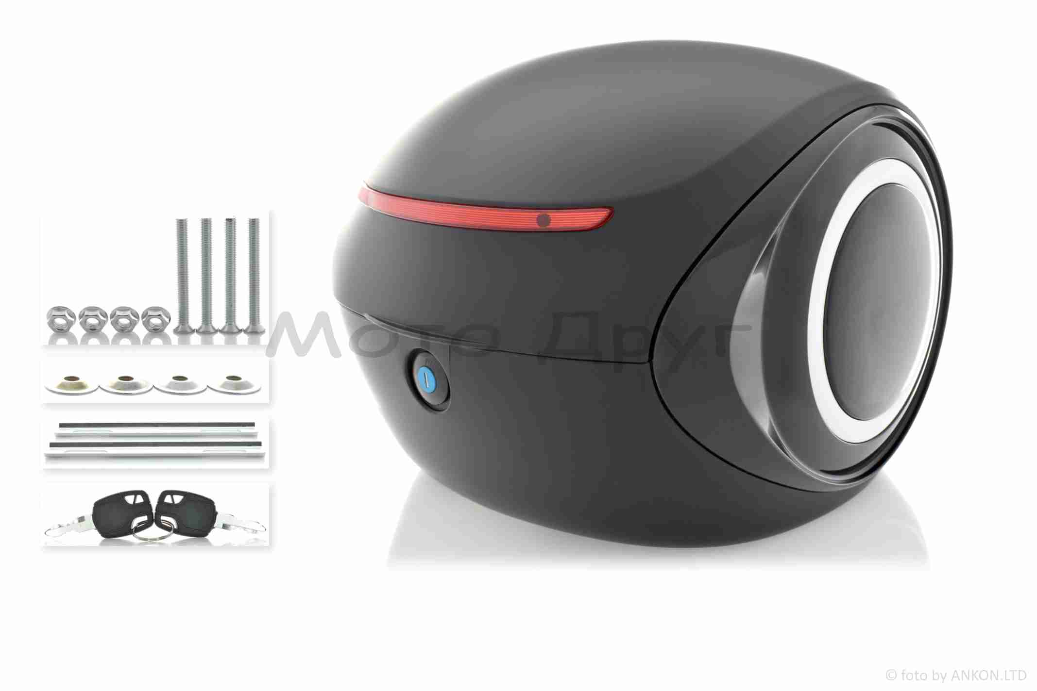 Кофр #1737 350*350*260, 32L (чорний матовий, крапля)