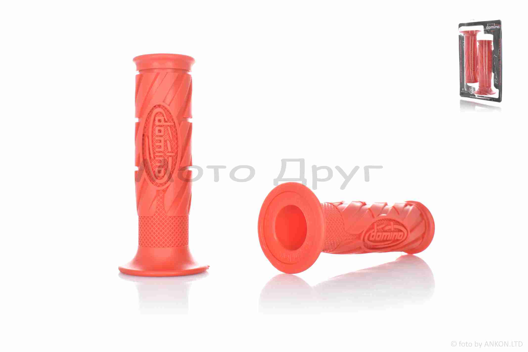 Грипсы (ручки руля) универсальные #11 "DOMINO" (красные)