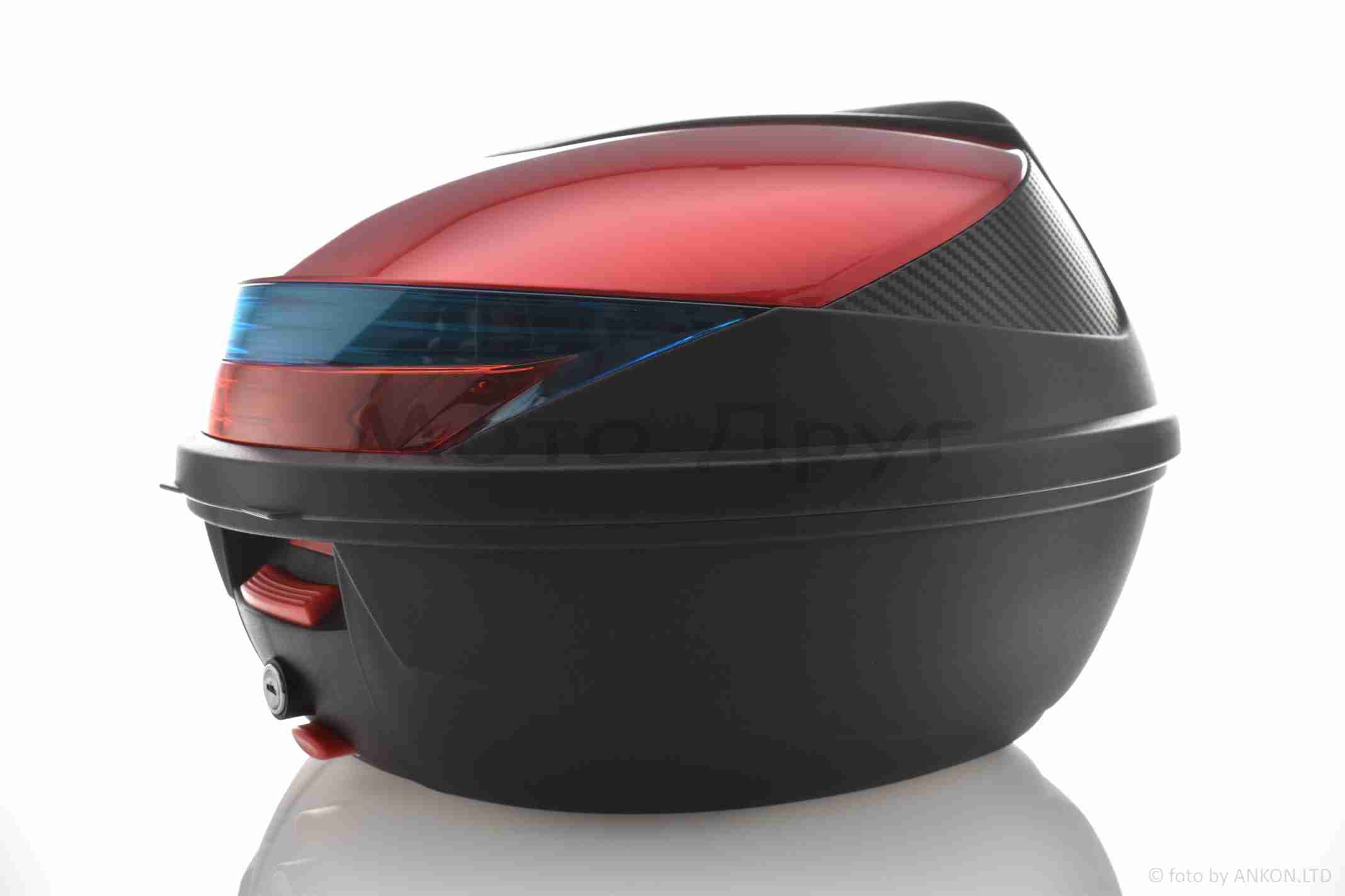 Кофр 54L 410*410*320mm #K30 "SOYO" (чорно-червоний, переносний, м'яка спинка)