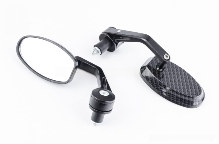 Дзеркала на мотоцикл овальні, кріп. в торець керма, карбон (SH-5001-YX)