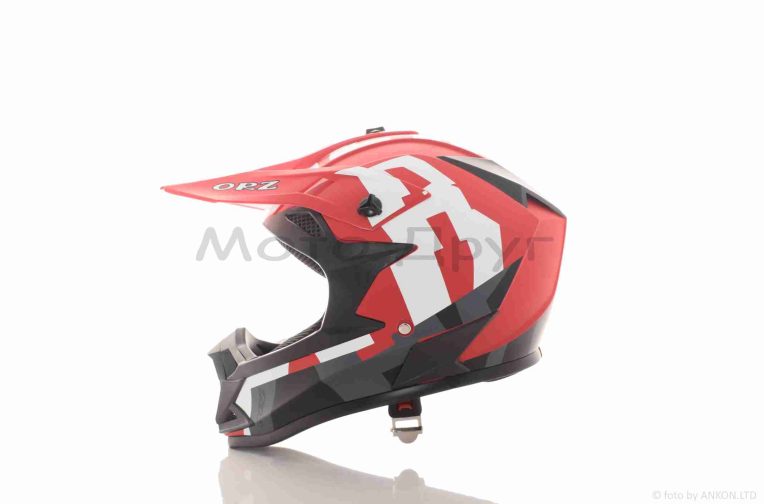 Шолом кросовий “IBK” (#166-ORZ/12, XXL червоний, біла смуга)