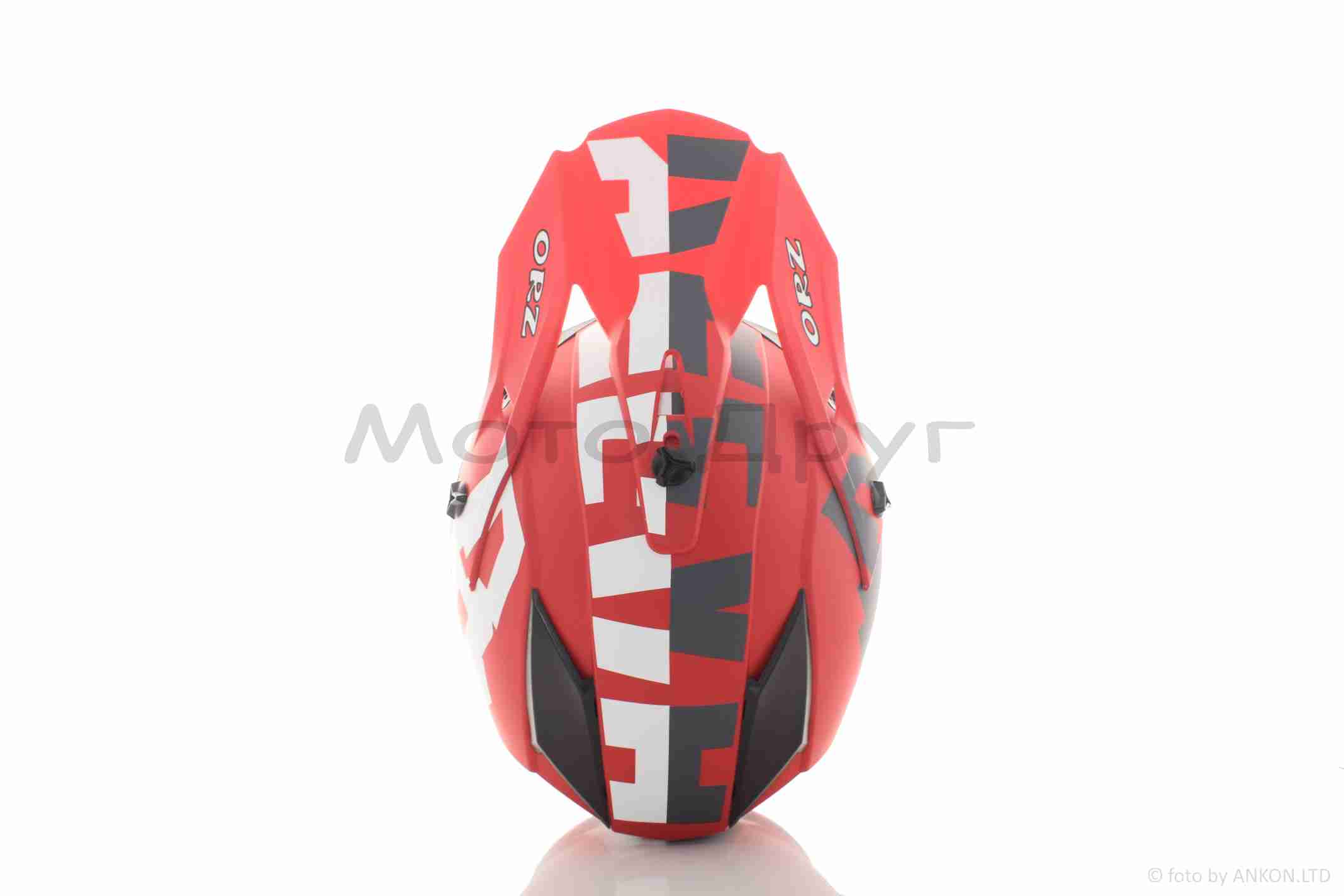 Шолом кросовий "IBK" (#166-ORZ/12, XXL червоний, біла смуга) - Зображення 6