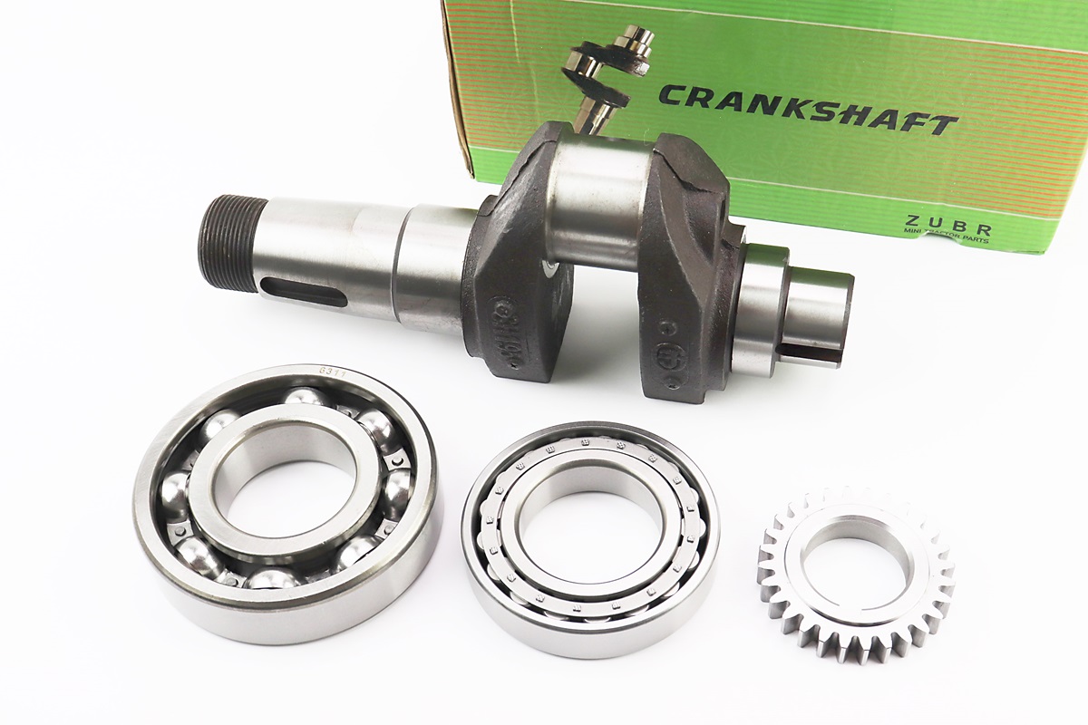 Коленвал R195NM (Dболта-М14x1,5, Dшейки-52mm, H-112mm) +подшипники+шестерня