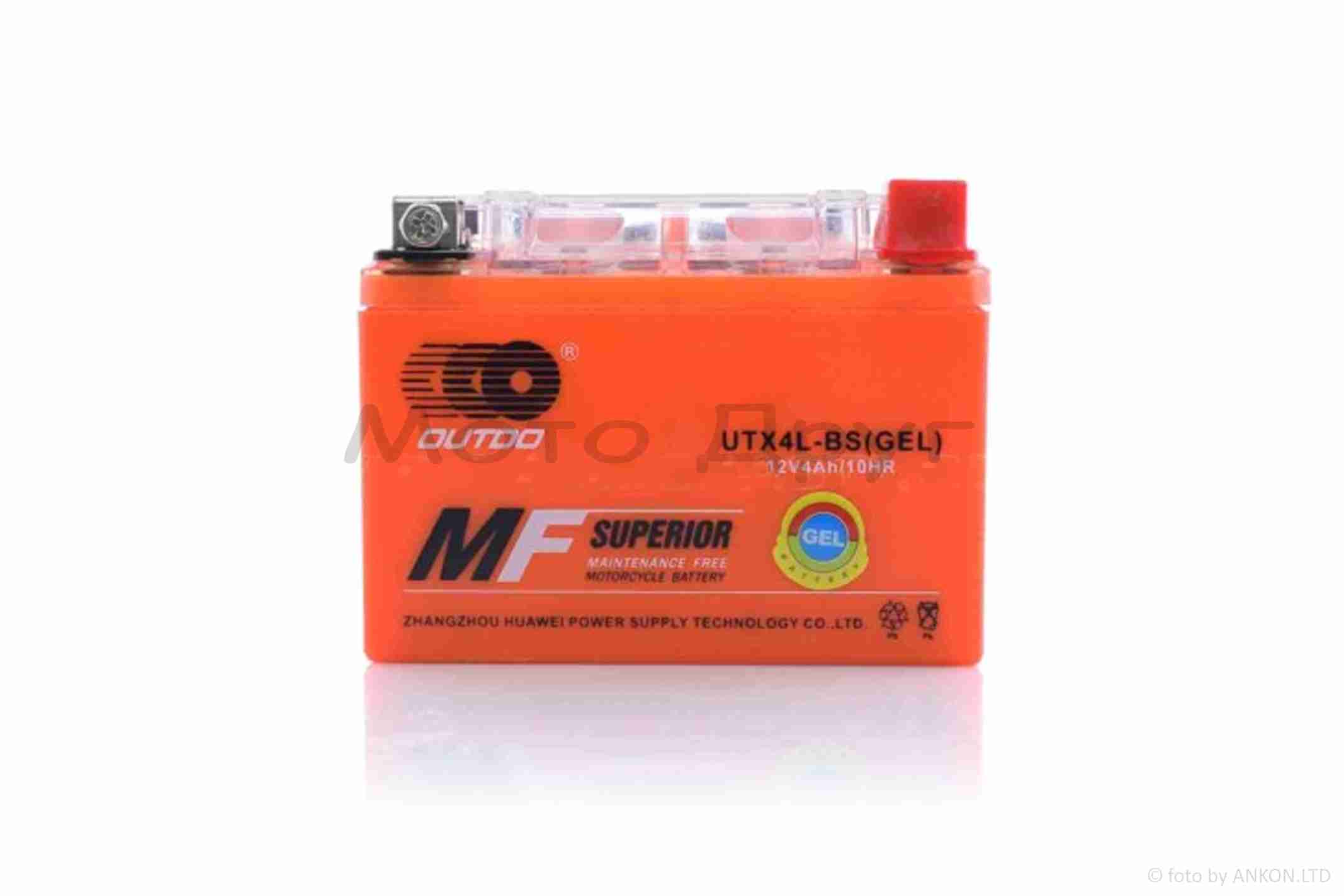 Акумулятор 12V 4A GEL 113-70-85mm YTX4L-BS "OUTDO"