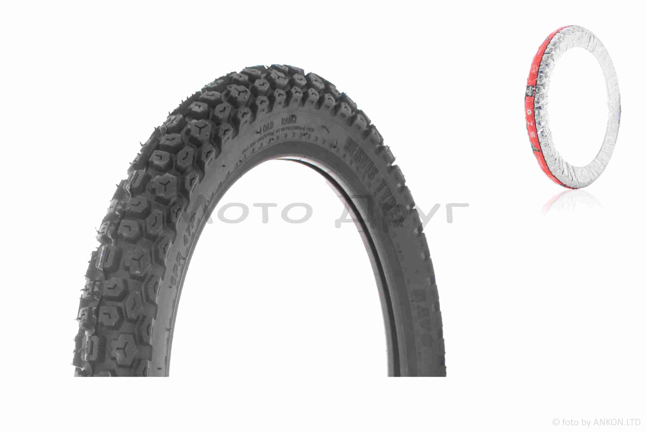 Покрышка мото 17" 2.75-17 #RAVO TT шип 6PR "SERVIS" ПАКИСТАН