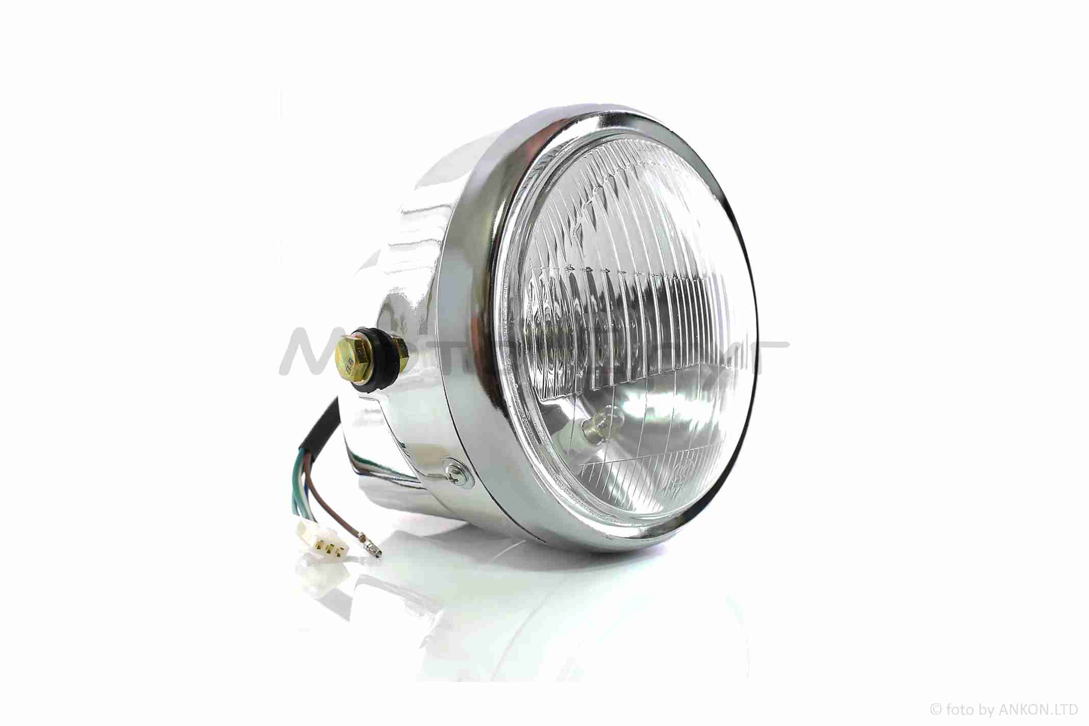 Фара Alpha у зборі кругла, хром