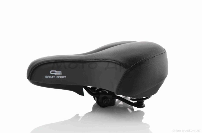Сідло вело  широка пластмасова основа, чорно-сіре  “GRAND STAR”  #SD-8031