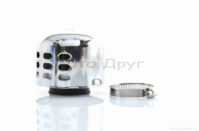 Фильтр воздушный (нулевик)  d42  прямой, закрытый  “HJLX”  (хром)