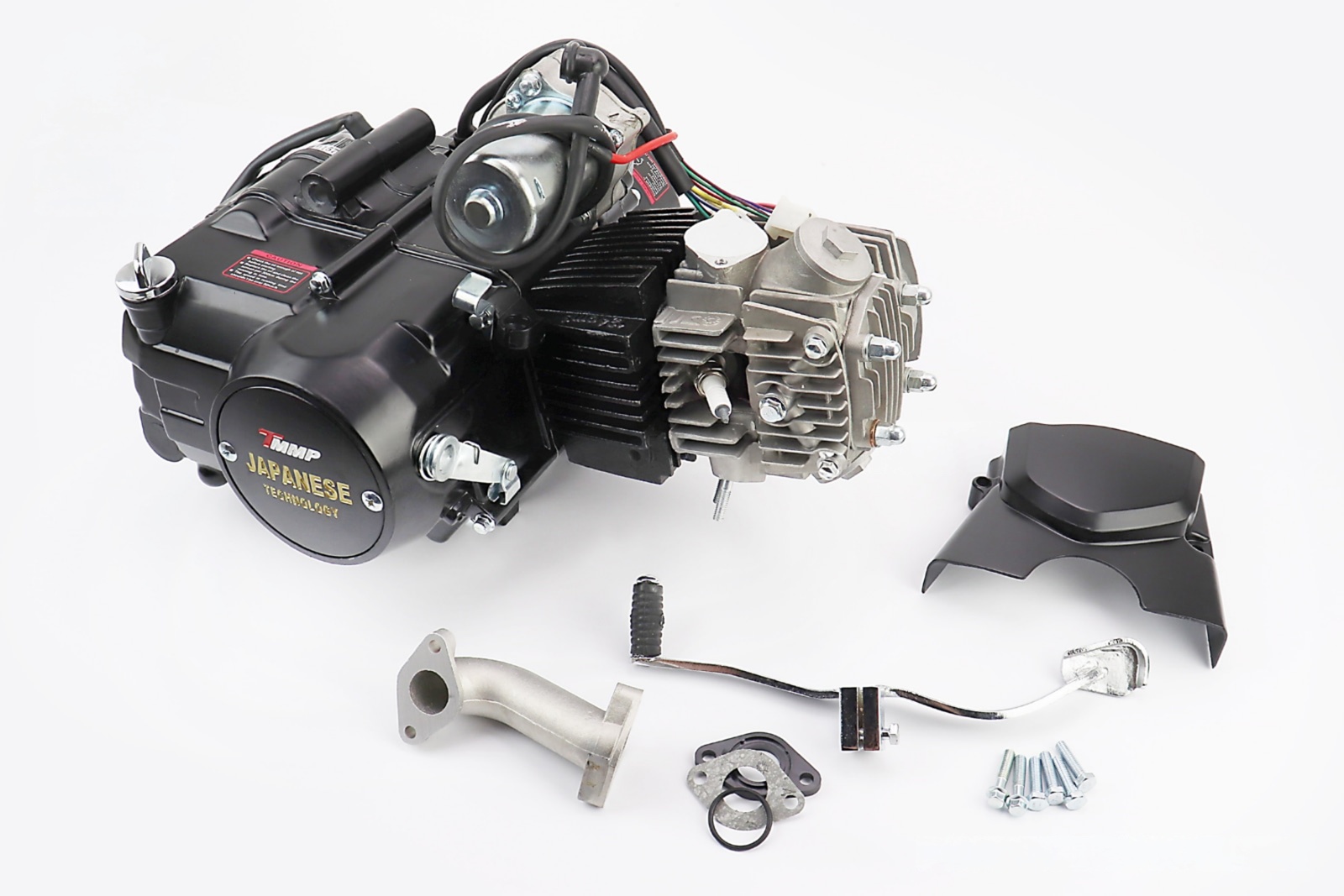 Двигун для квадроцикла (мопедний) у зборі 125куб-"механіка" (3 передачі+1 задня), чорний