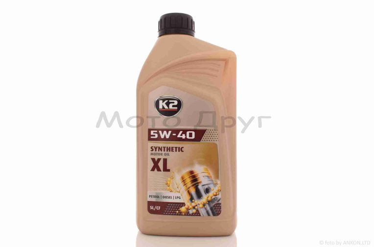 Олія моторна  4T, 1л  синтетика  “K2”  (5W40, MOTOR OIL SL/CF X)  ПОЛЬЩА