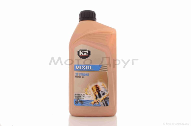 Масло моторное 2T, 1л, полусинтетика (STROKE MOTOR OIL MIXOL) “K2” ПОЛЬША