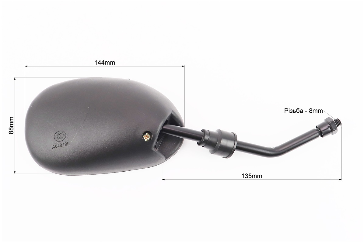 Зеркала к-кт DIO- черные "капли", м8 "длинная ножка" — изображение 2