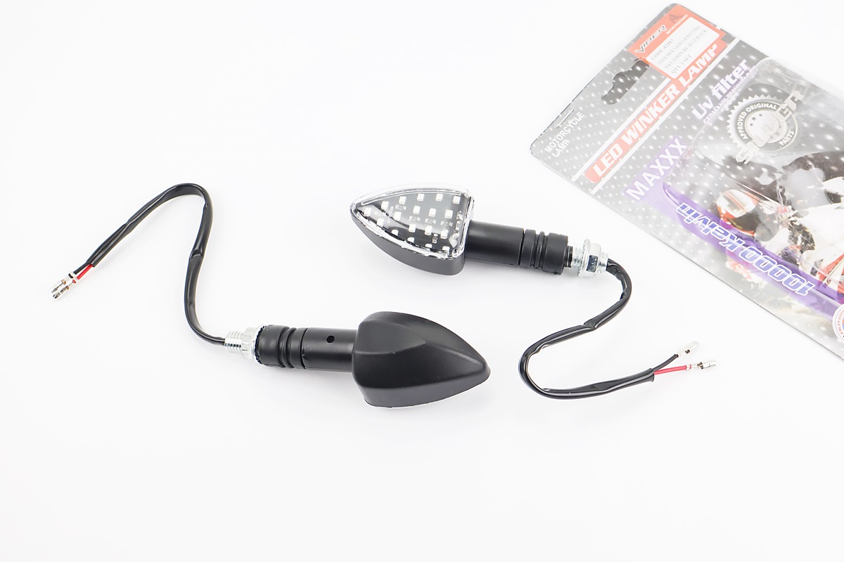 Поворот диодный "стрела" СИНИЕ в ЧЕРНОМ корпусе, 2шт