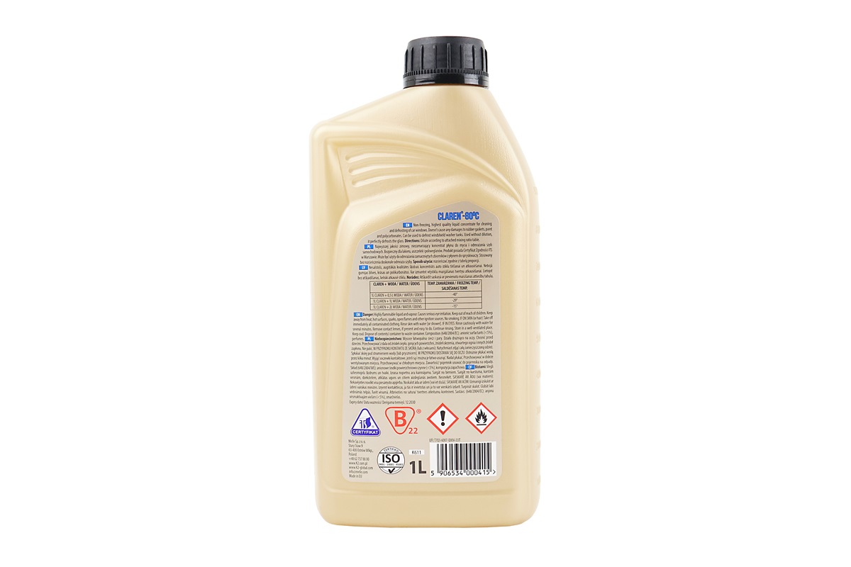 Рідина для очищення скла -80°С (в бачок омивача) "Claren Windshield Washer", 1L - Зображення 2