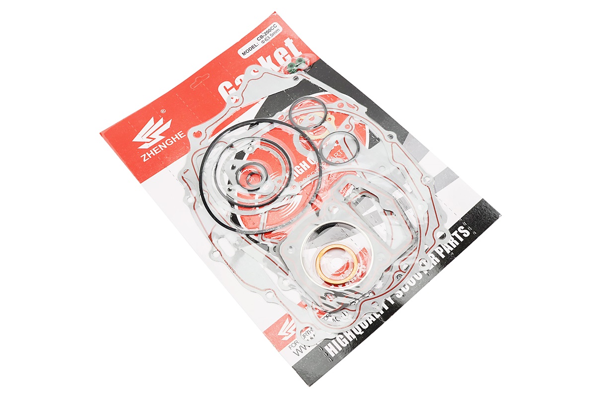 Прокладки двигуна CB-200cc 63,5мм, к-кт 18 деталей (червона нитка) - Зображення 2