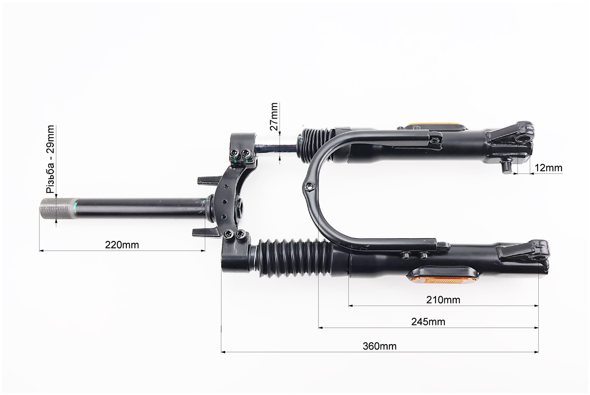Вилка передня у зборі (короткий шток 29 мм) TR-1 - Зображення 3