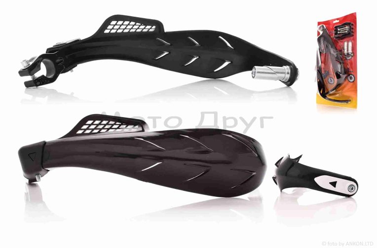 Захист рук на кермо (пара)  мото  #3  “FHS”  (чорна)