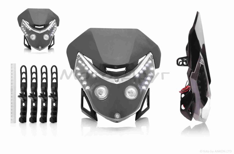 Обтічник з фарою  універсальний  +габарит  20 діодів  +кріплення  чорний