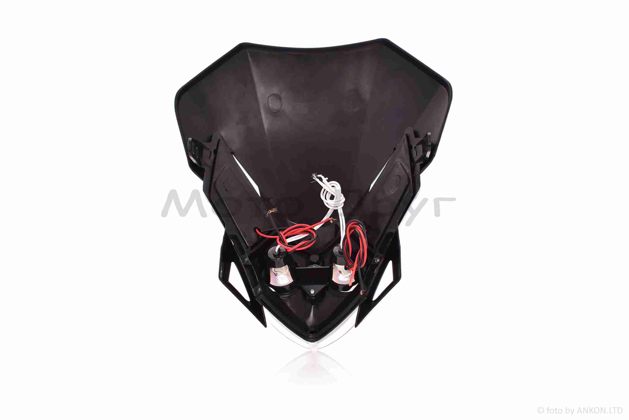 Обтічник з фарою універсальний +габарит 20 діодів +кріплення чорний - Зображення 3