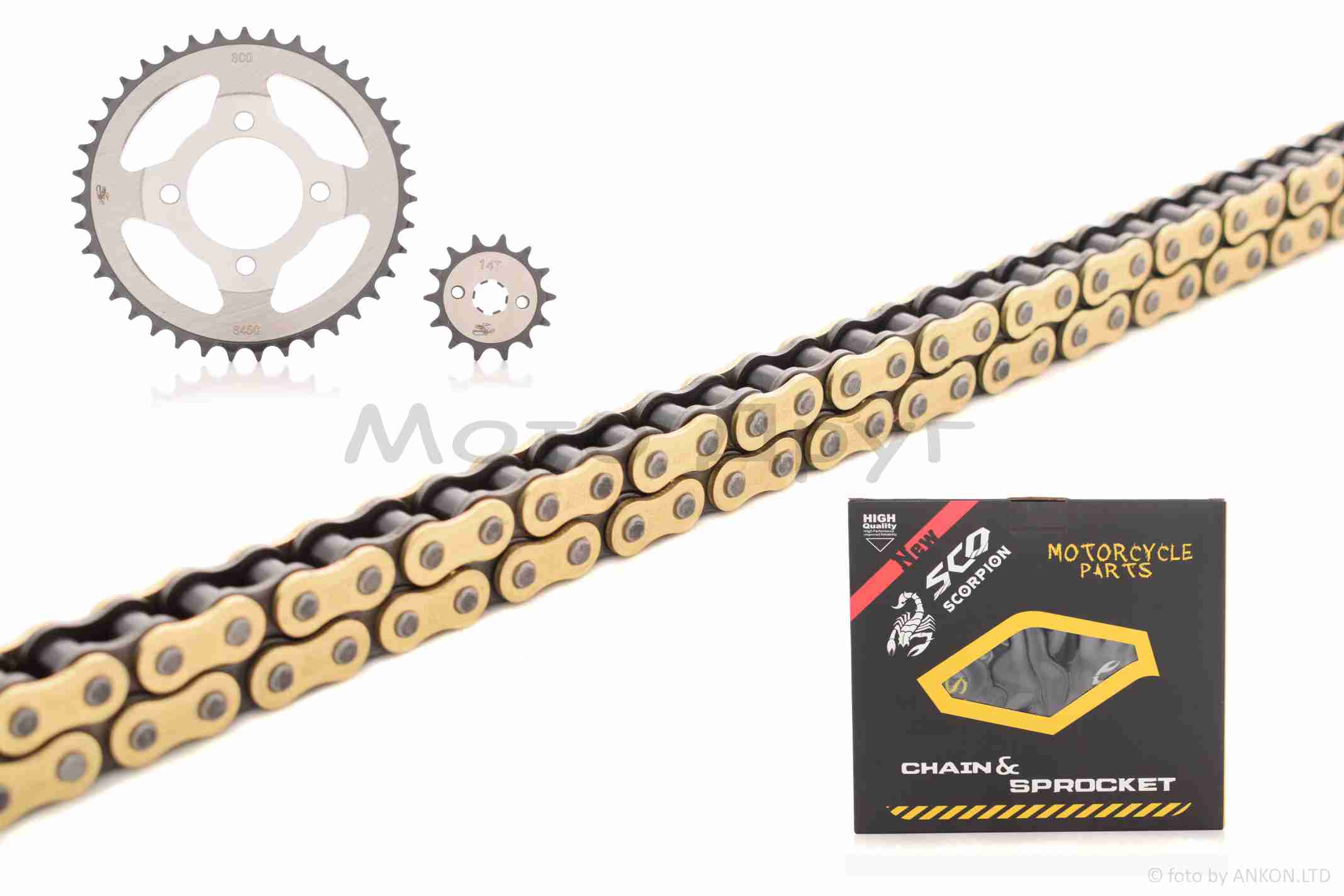 Пара трансмісійних зірок Delta 428H-14/41 +ланцюга 98L "SCORPION"