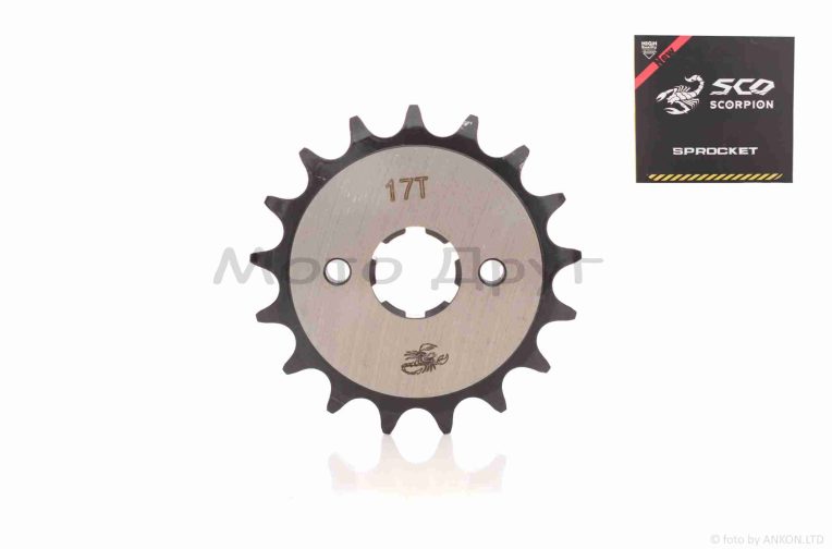 Звезда трансмиссии передняя 428‑17T, d20, шлиц коробки 4mm “SCORPION” WY125/150