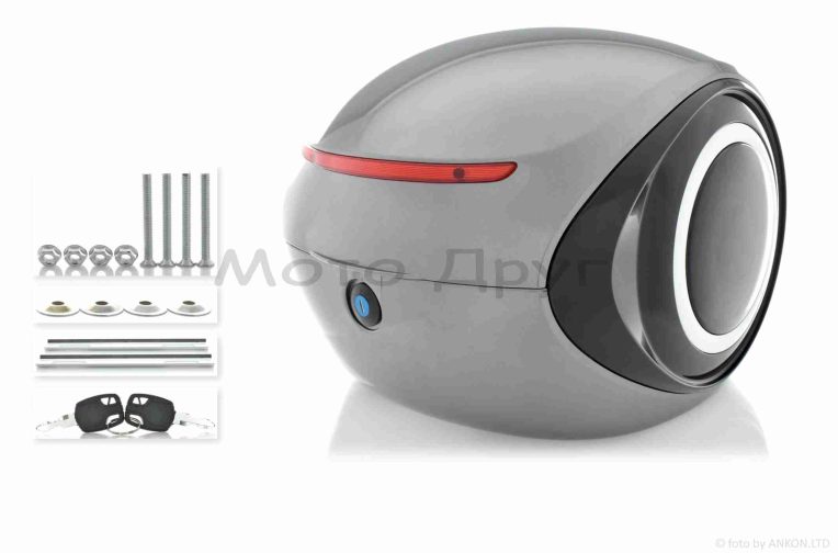 Кофр 32L 350*350*260mm #1737 (сірий глянсовий, крапля)