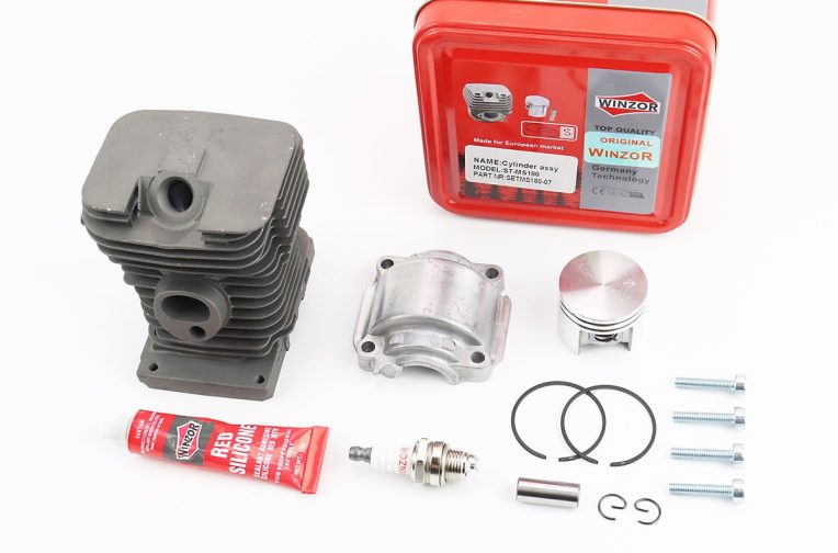 Циліндр к-кт (цпг) MS-180 38mm (палець 10mm) “чорний”+піддон+свічка+болти