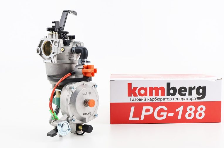 Газовий карбюратор LPG (пропан-бутан) для генераторів 4-6кВт (механізм важільний) 173F/177F/182F/188F/190F