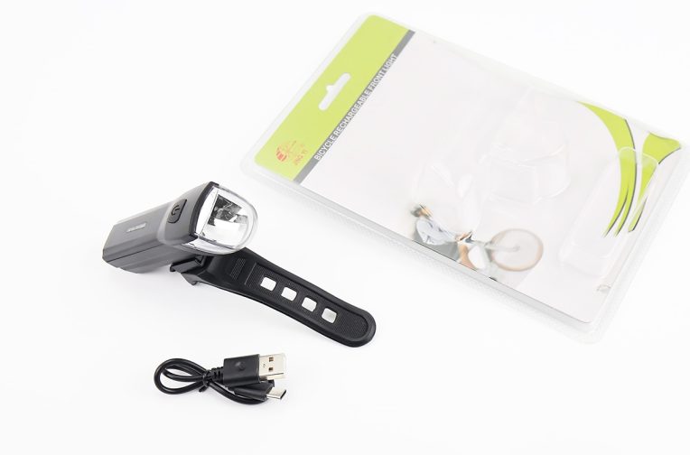 Ліхтар передній 1 діод, Li-ion 3.7V 1300mAh зарядка від USB, вологозахисний, чорний JY-7057