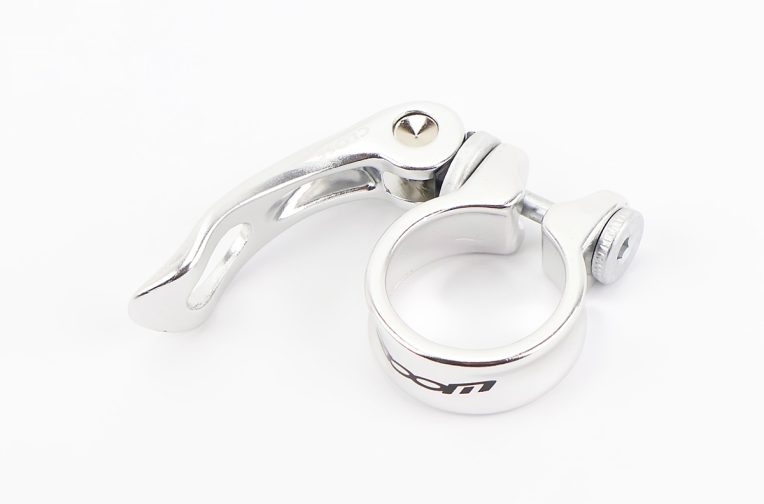 Затискач (хомут) труби сидіння MTB 31,8мм, кріпл. ексцентрик, алюмінієвий, сріблястий QR-162